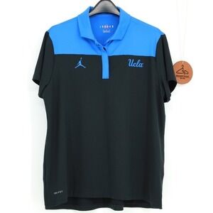 Jordan UCLA Bruins Women XXL Dri-FIT Colorblock Polo Shirt Black Blue DM9181-010